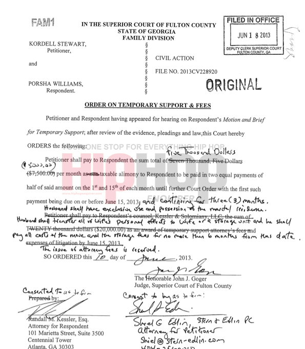 Exclusive: Kordell Stewart v. Porsha Williams Court Documents