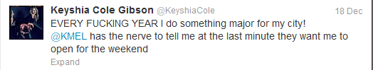 Keyshia Cole tweets one